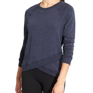 Athleta Super Soft Modal Criss Cross Sweatshirt Pullover Top M Navy Blue